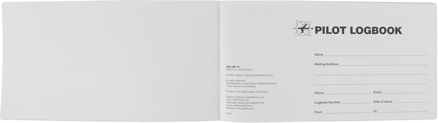 Pilot Logbook: ASA-SP-10