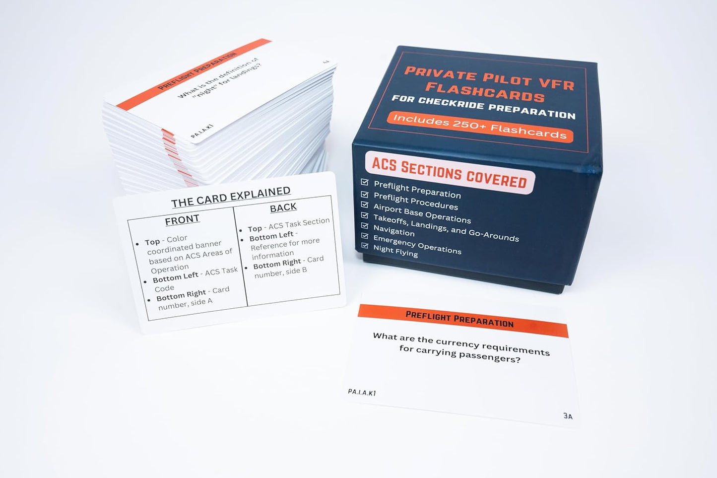 Tarjetas VFR de piloto privado para Checkride y examen oral | Más de 300 tarjetas de estudio VFR que cubren temas de aviación de la FAA, espacio aéreo, clima, gráficos, sistemas y más | Ideal para estudiantes pilotos