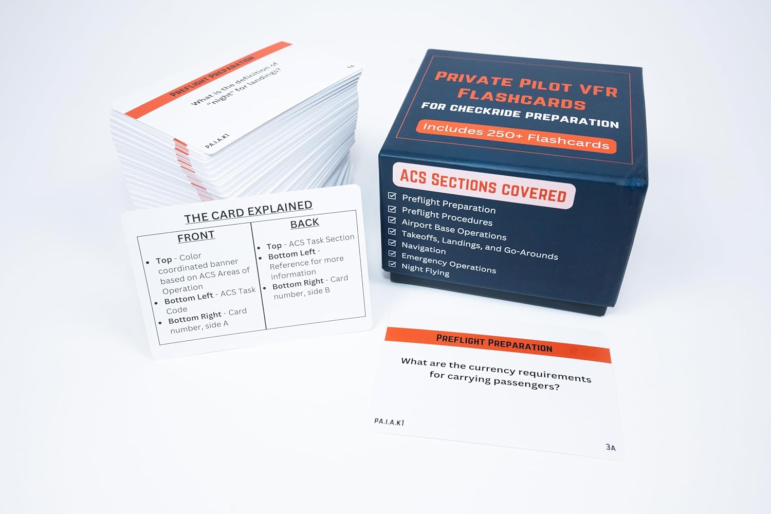 Tarjetas VFR de piloto privado para Checkride y examen oral | Más de 300 tarjetas de estudio VFR que cubren temas de aviación de la FAA, espacio aéreo, clima, gráficos, sistemas y más | Ideal para estudiantes pilotos
