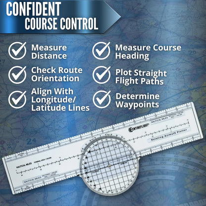 EntireFlight - Computadora de vuelo, trazador de aviación y caja manual E6B - Accesorios esenciales para piloto y herramientas de aviación para su bolsa de vuelo - Uso con gráficos seccionales IFR VFR - Calculadora de vuelo