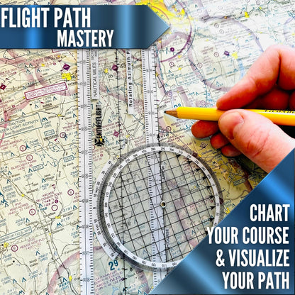EntireFlight - Computadora de vuelo, trazador de aviación y caja manual E6B - Accesorios esenciales para piloto y herramientas de aviación para su bolsa de vuelo - Uso con gráficos seccionales IFR VFR - Calculadora de vuelo